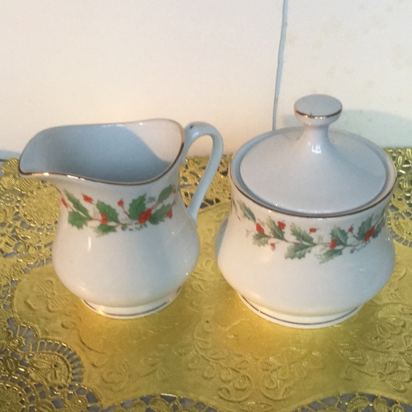China Pearl Other - Vintage 1980s China Pearl Fine China, Noel Pattern, Cream & Sugar